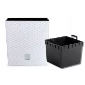    Prosperplast Blumentopf 40 cm x 40 x 40,8 cm, weißer Kunststoff