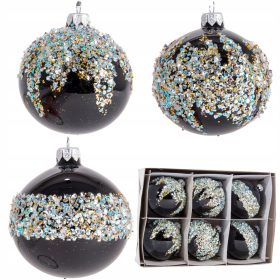  Verzierte Kugel 8 cm 6 Stk.