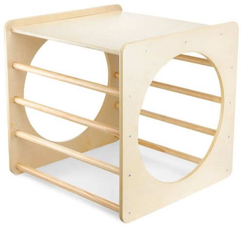 MONTESSORI-TUNNEL-KLETTERWÜRFEL AUS HOLZ 2in1