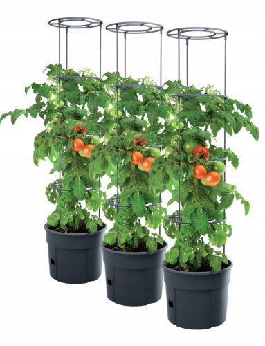  Pafen-Blumentopf, 39,2 cm x 39,2 x 31,5 cm, Durchmesser 39,2 cm, Kunststoff in den Farben Grau und Silber