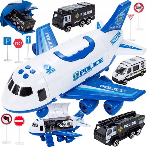  MalPlay 108155 Interaktives Flugzeugset mit Polizeifahrzeugen und Verkehrsschildern