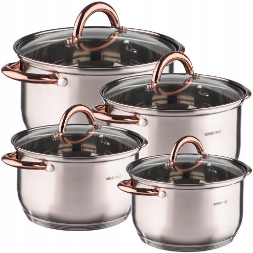 Kochset Kinghoff Rose Gold Topfset, Edelstahl, 8-tlg.