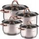 Kochset Kinghoff Rose Gold Topfset, Edelstahl, 8-tlg.