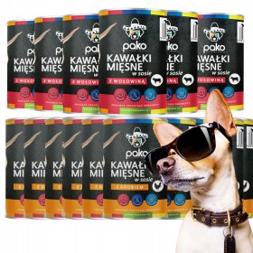    PAKO Nassfutter für Hunde, Dose 24 x 415, Geschmacksmischung