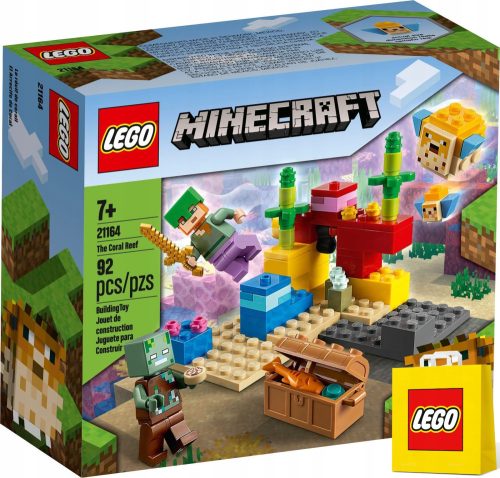  LEGO Minecraft 21164 Korallenriff + Papiertüte LEGO 6315786 gelb 24x8x18 cm