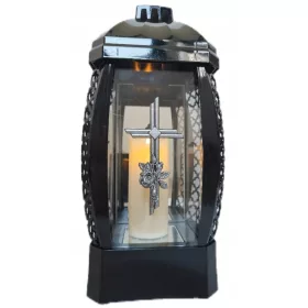  große Kerze, Laterne, Kapelle, Rose, 40 cm