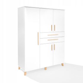  ATB Meble Classic Kleiderschrank 131 x 181 x 53 cm weiß