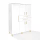  ATB Meble Classic Kleiderschrank 131 x 181 x 53 cm weiß