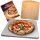 BALU Pizzablech 35 x 40 cm + BALU Pizzaschaufel aus Holz braun 38x35 cm