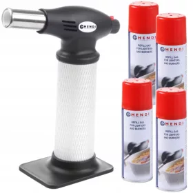 Gasbrenner für Creme Brulee XL + 4x Hendi-Gas