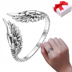  Silberring WINGS verstellbar + Box