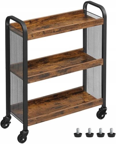  Vasagle LRC66BX Küchenwagen 66x26x85 cm schwarzbraun