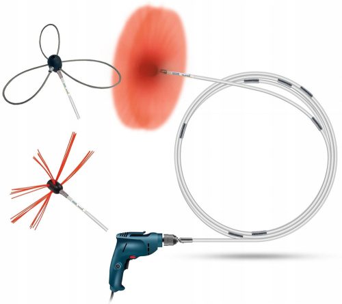 TAJFUN 9m Schornsteinreinigungsset + Köpfe