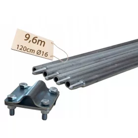 FALTBARER ERDUNGSSTIFT BLITZSCHUTZ VERZINKT PV 8x1,2m 9,6m