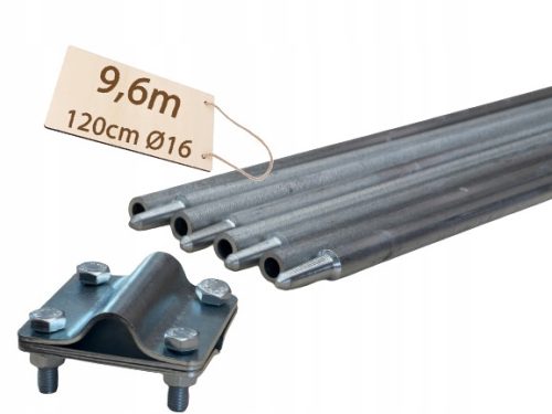 FALTBARER ERDUNGSSTIFT BLITZSCHUTZ VERZINKT PV 8x1,2m 9,6m