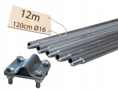 FALTBARER ERDUNGSSTIFT BLITZSCHUTZ VERZINKT PV 10x1,2m 12m