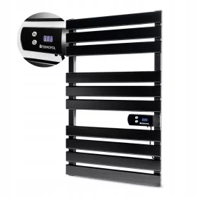    LADDER BADEZIMMERHEIZKÖRPER, elektrisch, 500 W + FERNBEDIENUNG, schwarz