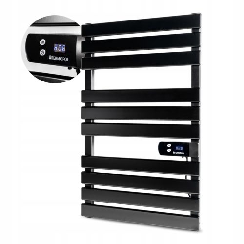  LADDER BADEZIMMERHEIZKÖRPER, elektrisch, 500 W + FERNBEDIENUNG, schwarz
