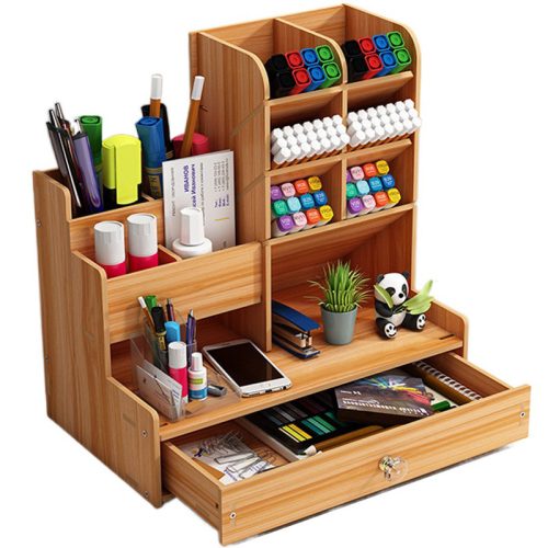  Schreibtisch-Organizer, Schubladen, Holz-Werkzeugkasten