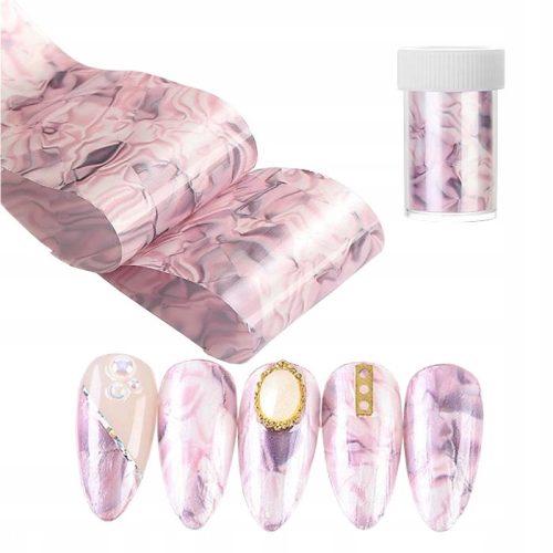  TRANSFERFOLIE FÜR NAGELDEKORATION HYBRID PINK SHELL MARBLE