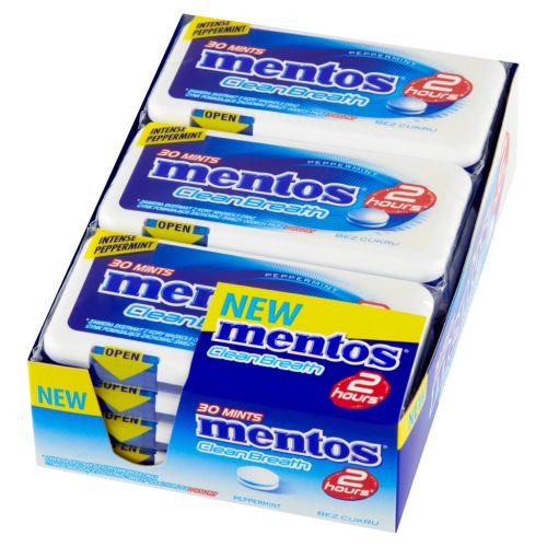 Mentos Clean Breath - Zuckerfreie Pfefferminzpastillen mit Zink