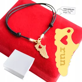  Goldarmband für einen Läufer an einer Schnur 925