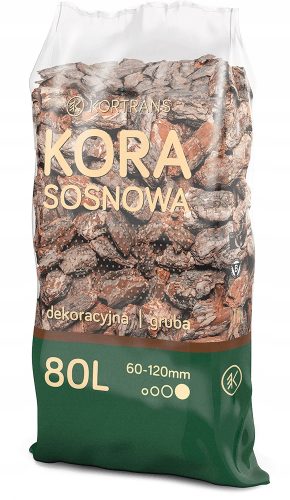  Kiefernrinde, 80 l, sehr dekorativ, 60–120 mm für den Garten, extra dick