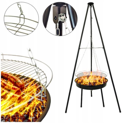  STATIV XL + KURBEL + RUSTIKALER XXL HUNDEGRILL S215