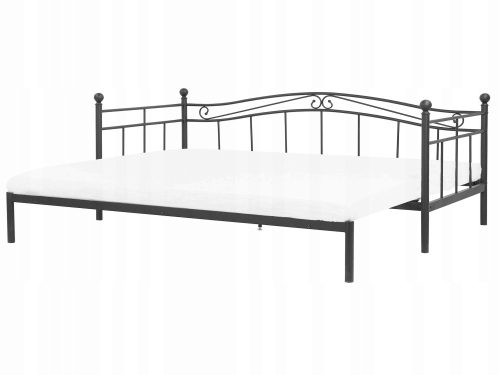 Beliani Metall-Doppelbett 0 80x200 schwarz