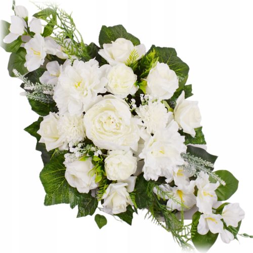 Dekoration für ein Grab, ein Blumenstrauß für ein Denkmal auf einem Friedhof