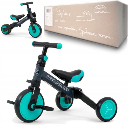  Milly Mally Optimus Laufrad 18" Schwarz, Türkis