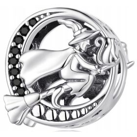  SILBER CHARMS ANHÄNGER HALLOWEEN HEXE 925