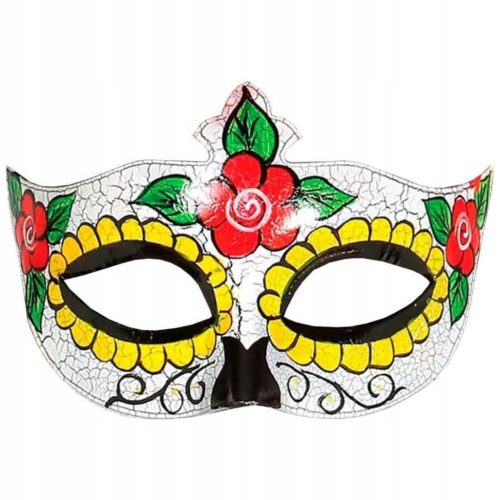  Augenmaske (venezianisch) Guirca Weiße Skelett-Kunststoffmaske