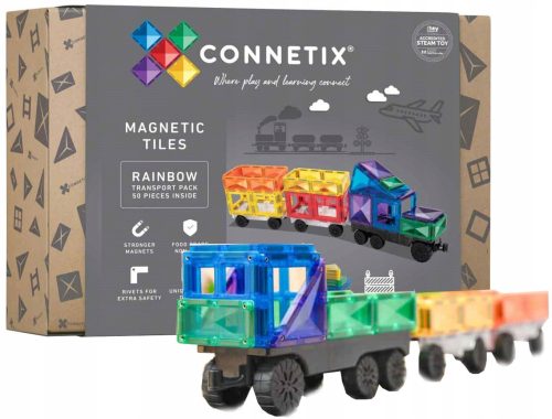  Connetix Magnetblöcke Connetix Rainbow Transport Magnetblöcke 50 Stück 50 Stück