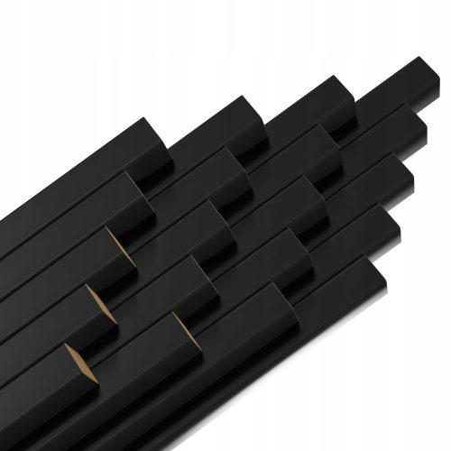 Stegu Schwarze Wandlatten Set mit 20 Stück 3D 265 cm