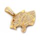  Großer goldener Pantherkopf-Anhänger mit Zirkonen