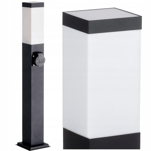 Lichtmasten, Garten Quadratischer Lichtmast Su-ma E27 65 cm schwarz