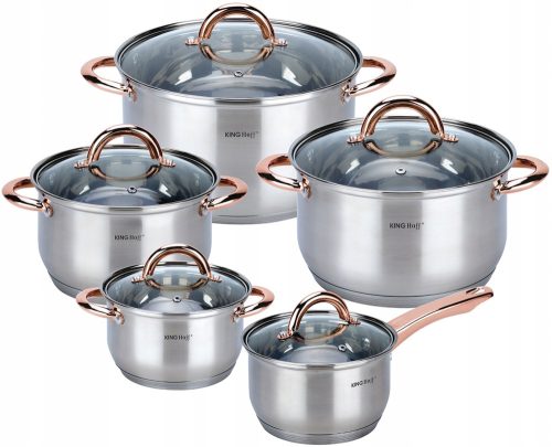 Kochset Kinghoff Rose Gold Topfset, Edelstahl, 10-tlg.