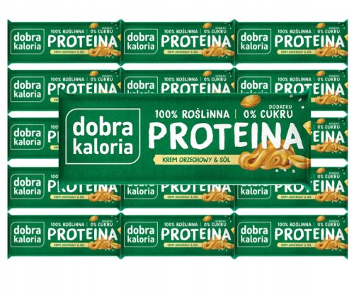 Proteinriegel Nuss-Salz von Dobra Kaloria, Vegan und Ohne Zuckerzusatz - 15er Pack