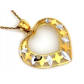  Goldherzanhänger mit Dekor