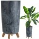  Prosperplast-Blumentopf, 23,9 cm x 23,9 x 44,5 cm, Durchmesser 23,9 cm, Kunststoff in Grau- und Silbertönen