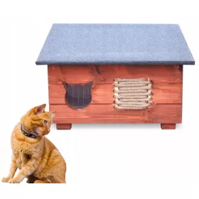  Katzenhaus 225 Brauntöne, rechteckig, 65 cm x 50 cm