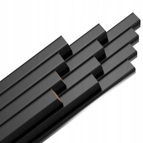 Stegu Wandlatten 12er-Set, Schwarz 3D, 275 cm