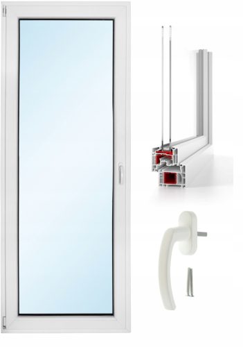 Fenster PVC-Balkontür RU 865 x 2095 Weiß L/L