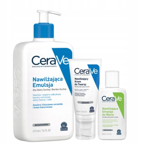 CeraVe Pflegeset für normale bis trockene Haut mit Ceramiden und Hyaluronsäure