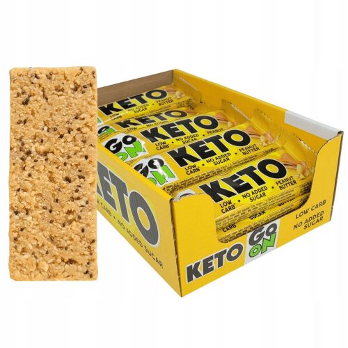 KETO Go On Erdnussbutter Riegel, 24er Pack - Perfekt für Low Carb und KETO Diäten