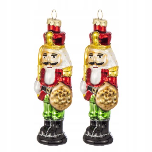  Glasanhänger für den Weihnachtsbaum - Nussknacker 15 cm, Set. 2 Stk.