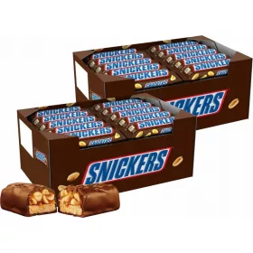   80x Snickers Riegel mit Nougatfüllung und Erdnüssen in Karamell und Schokolade, 50g
