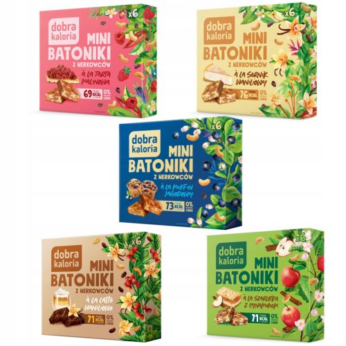 Vielgeschmack Zuckerfrei Snackriegel-Set von Dobra Kaloria, 5-Pack