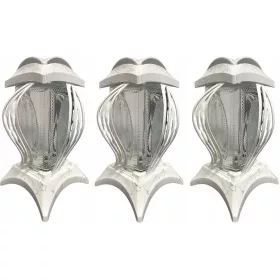 Große Zwiebelkerze, weiße Glaslaterne, 36 cm